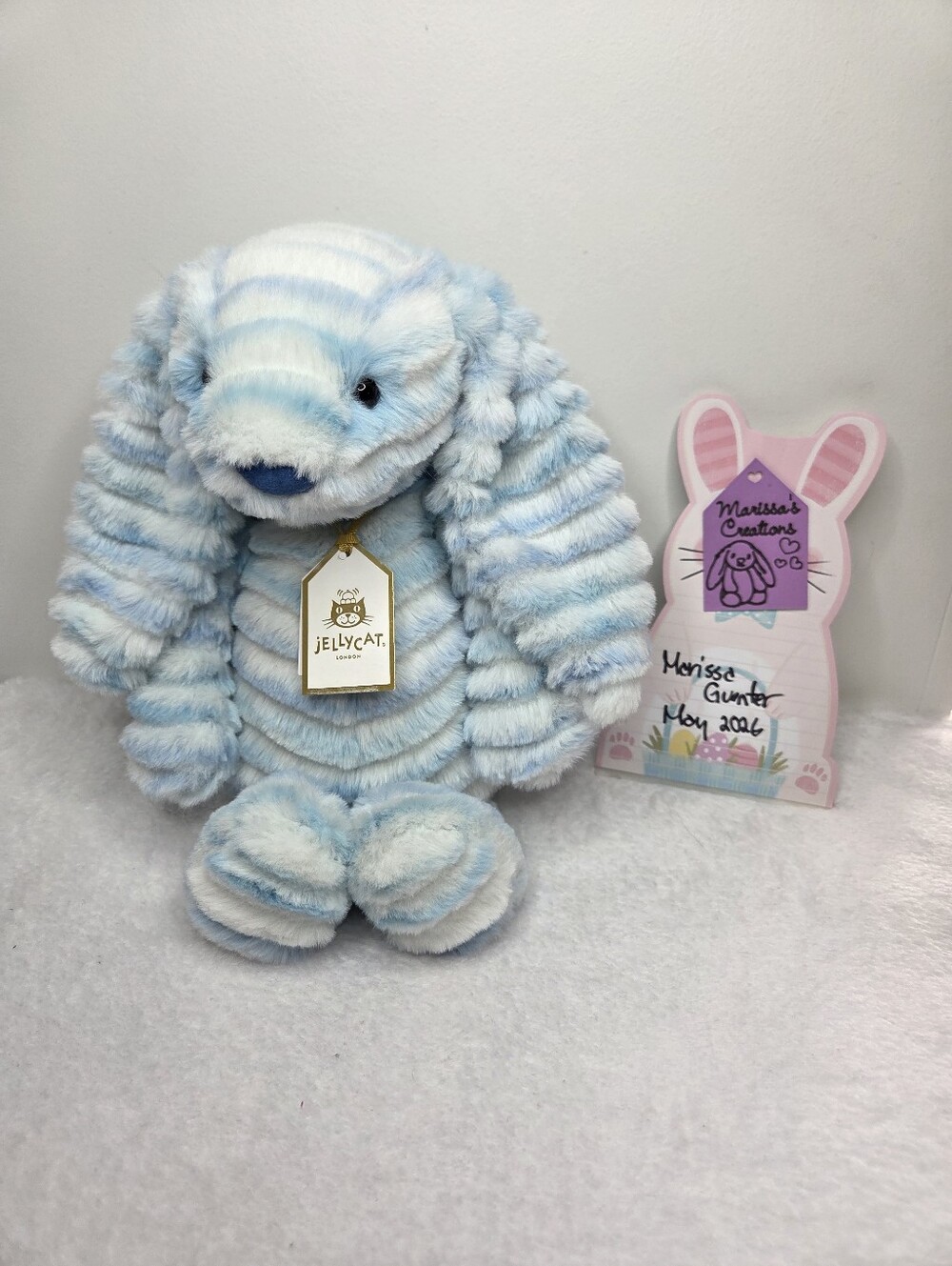 NWT Customized Jellycat Nimbus Luxe Bunny "Admiral" - Picture 1 of 6